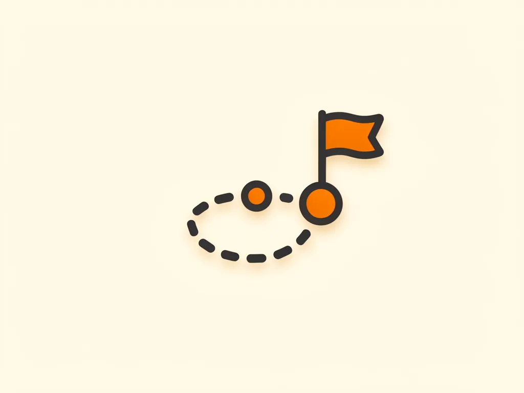 Illustration of a milestone path with a flag