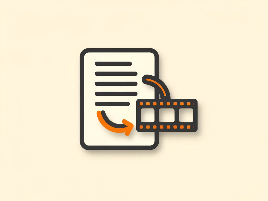 Illustration of a document turning into a strip of film frames