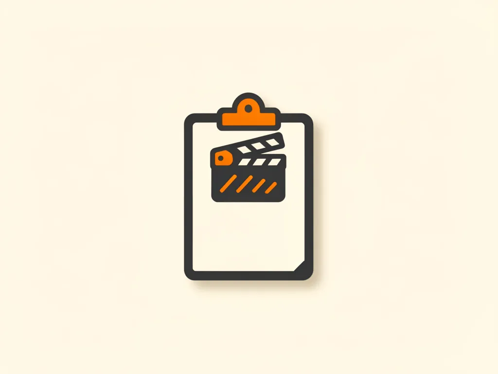 Illustration of a clipboard with a film clapperboard clipped to it